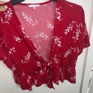 Pacsun front tie floral shirt